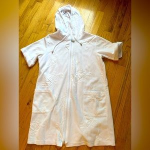 White zip up cover up